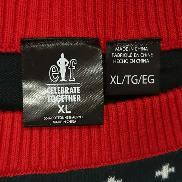 NWT Buddy the Elf Men’s XL Ugly Christmas Sweater - Picture 4 of 8